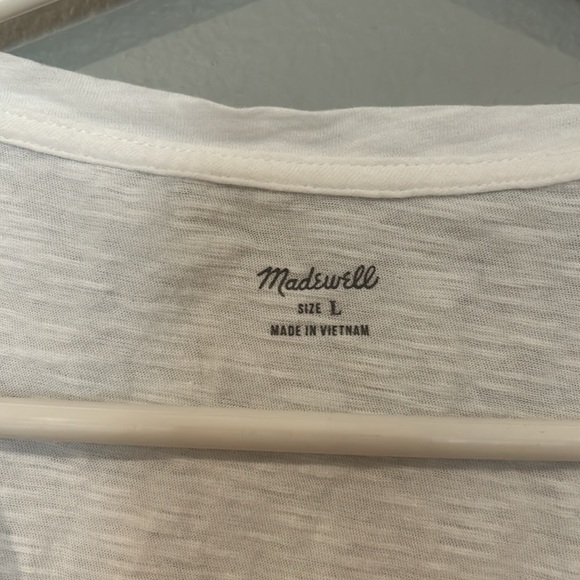 Madewell V-neck, white cotton tee Size L - Picture 2 of 4